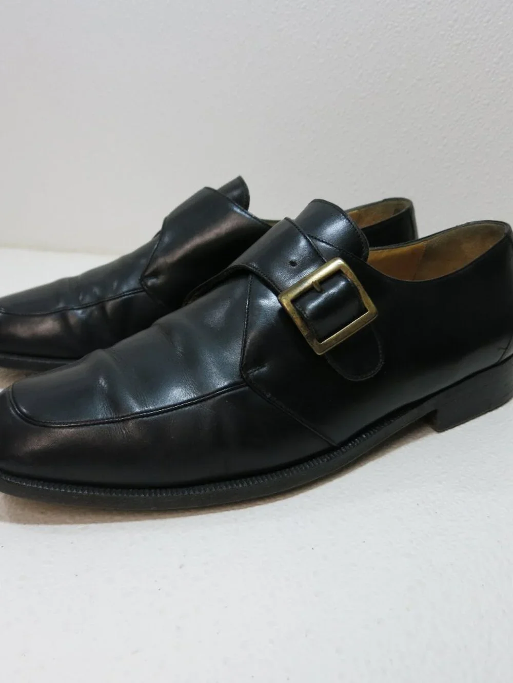 Cole Haan Strap Leather Monk Oxfords Belt Buckle Men's Footwear Dress Shoes 9.5